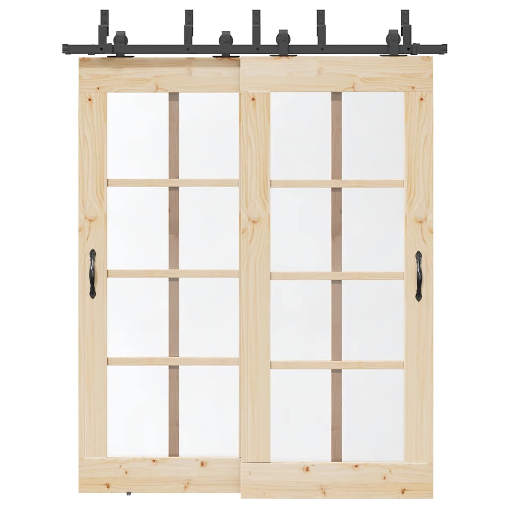 vidaXL System do montażu drzwi przesuwnych, 183 cm, stal, czarny
