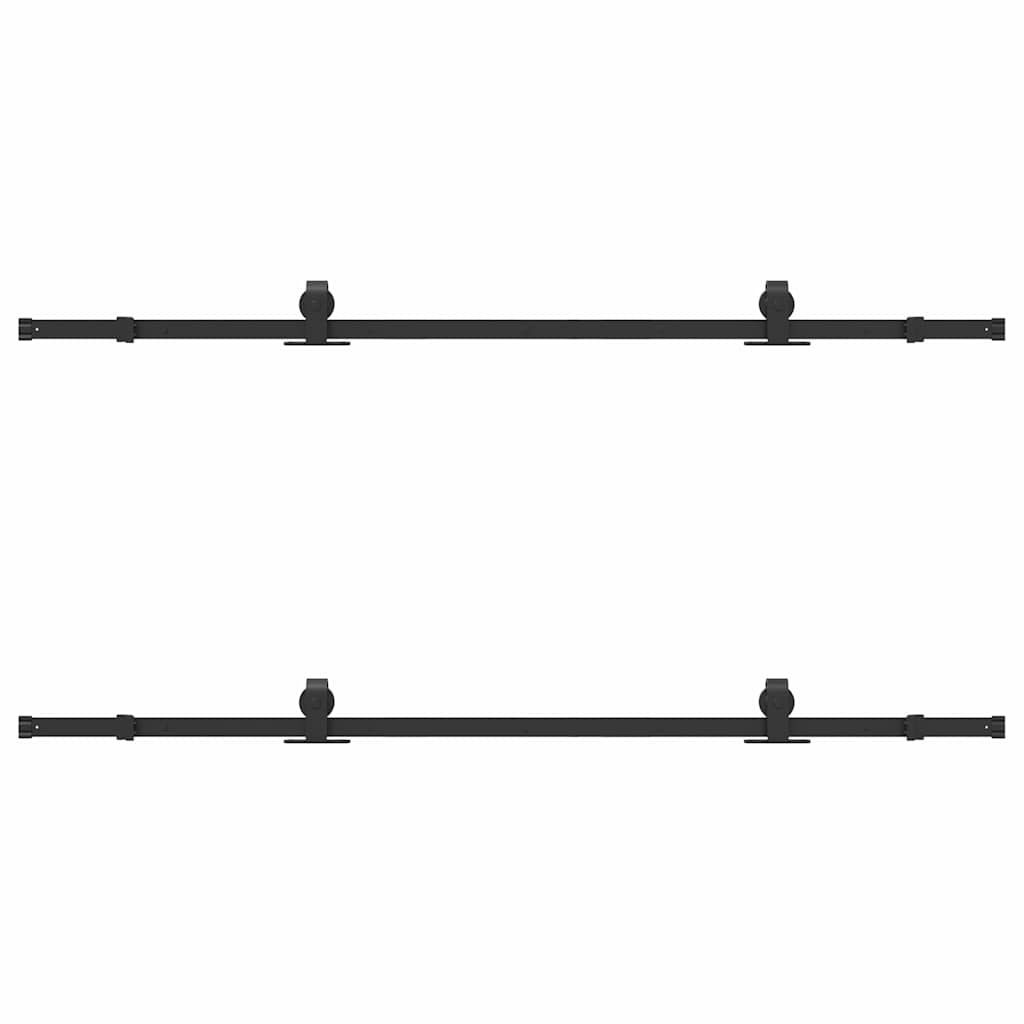 vidaXL System do montażu drzwi przesuwnych, 200 cm, stal, czarny
