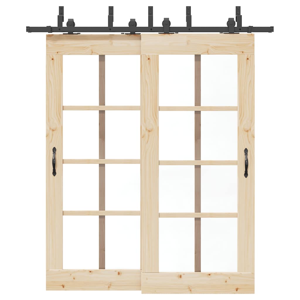vidaXL System do montażu drzwi przesuwnych, 200 cm, stal, czarny