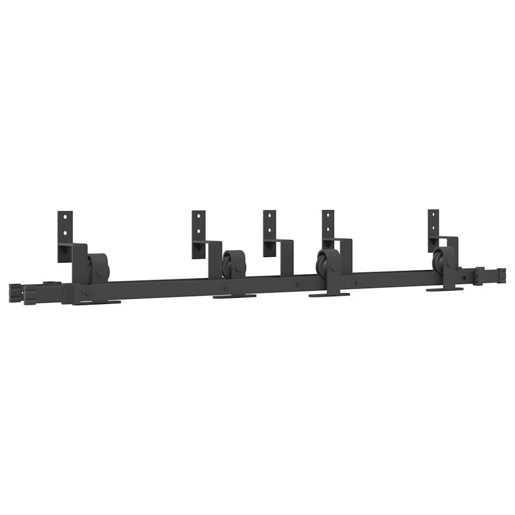 vidaXL System do montażu drzwi przesuwnych, 152,5 cm, stal, czarny