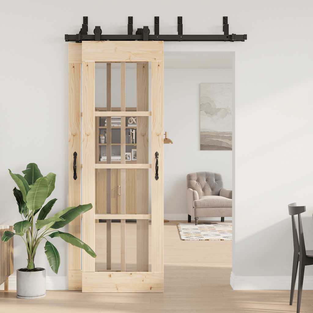 vidaXL System do montażu drzwi przesuwnych, 152,5 cm, stal, czarny