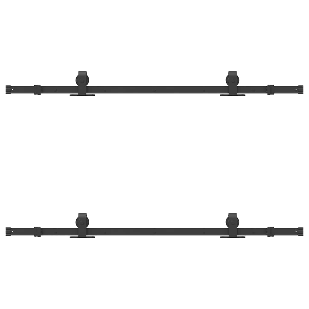 vidaXL System do montażu drzwi przesuwnych, 152,5 cm, stal, czarny