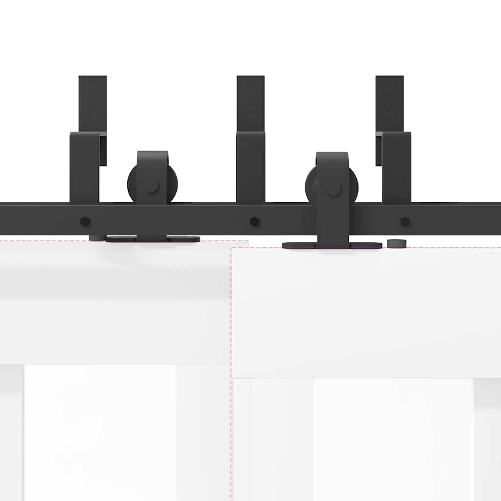 vidaXL System do montażu drzwi przesuwnych, 152,5 cm, stal, czarny