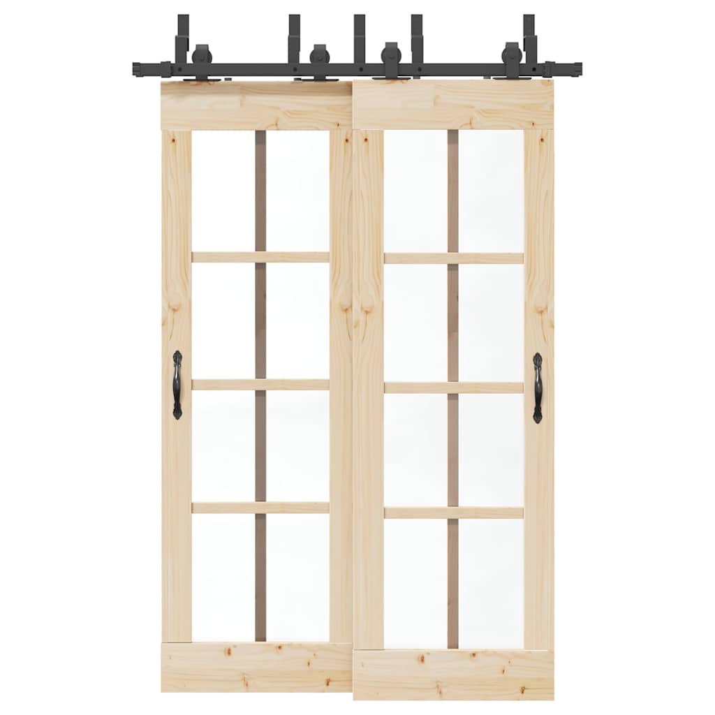 vidaXL System do montażu drzwi przesuwnych, 152,5 cm, stal, czarny