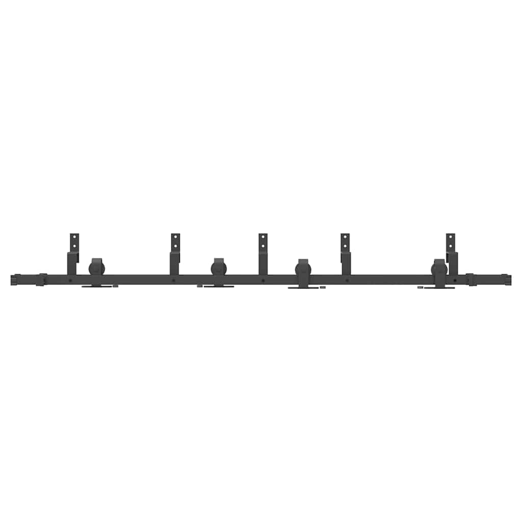 vidaXL System do montażu drzwi przesuwnych, 213,5 cm, stal, czarny
