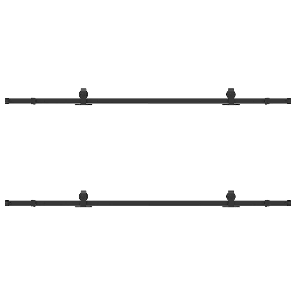 vidaXL System do montażu drzwi przesuwnych, 213,5 cm, stal, czarny