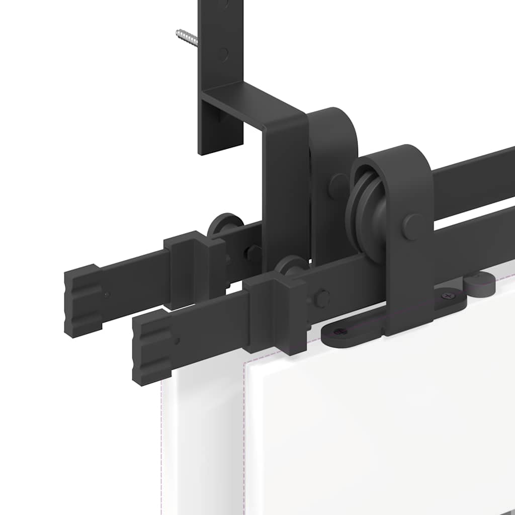 vidaXL System do montażu drzwi przesuwnych, 213,5 cm, stal, czarny