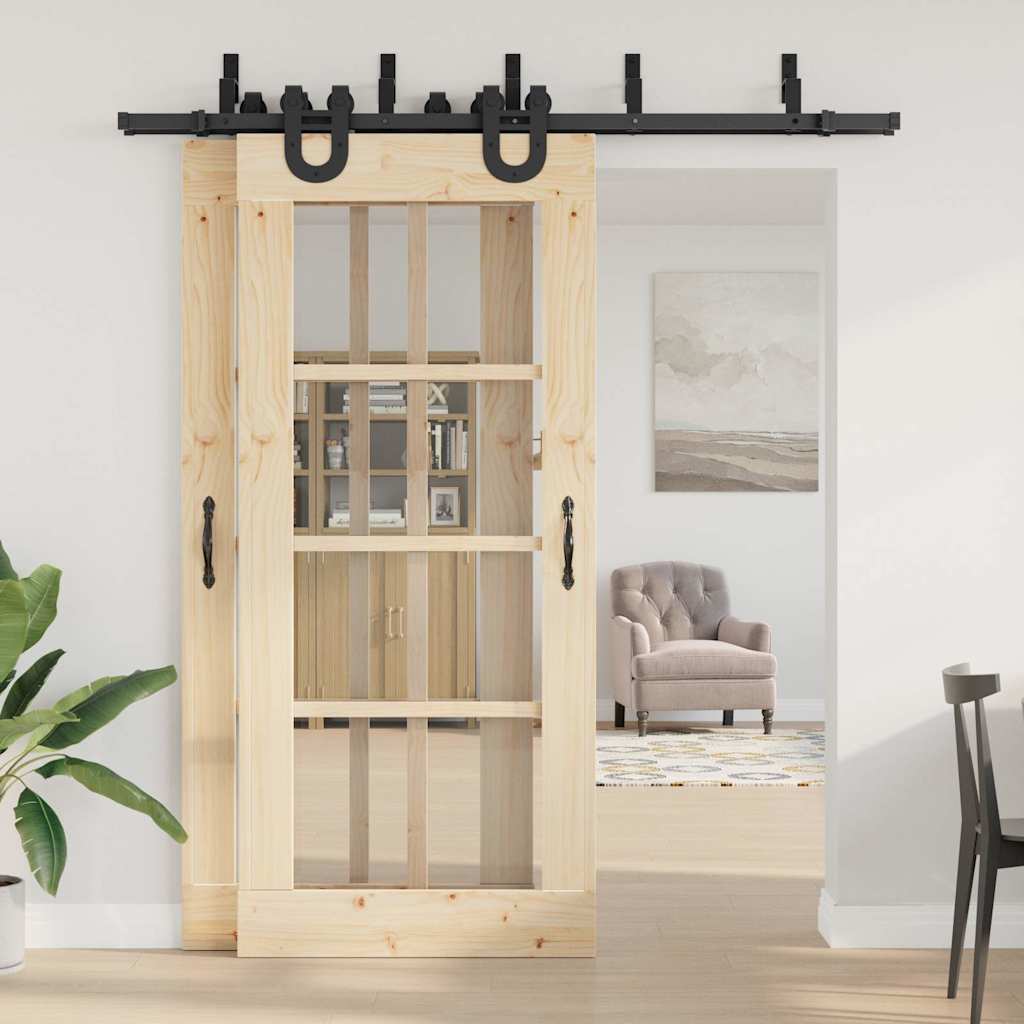 vidaXL System do montażu drzwi przesuwnych, 200 cm, stal, czarny