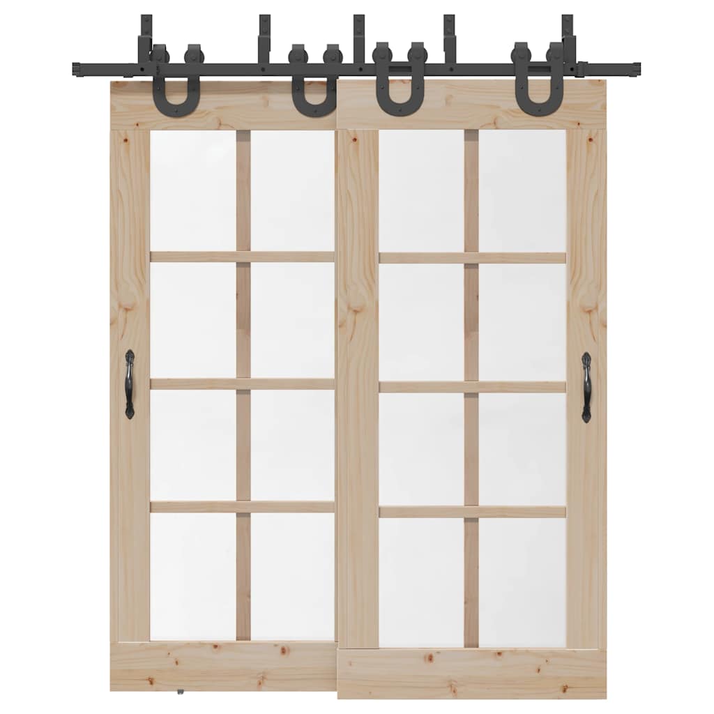 vidaXL System do montażu drzwi przesuwnych, 200 cm, stal, czarny