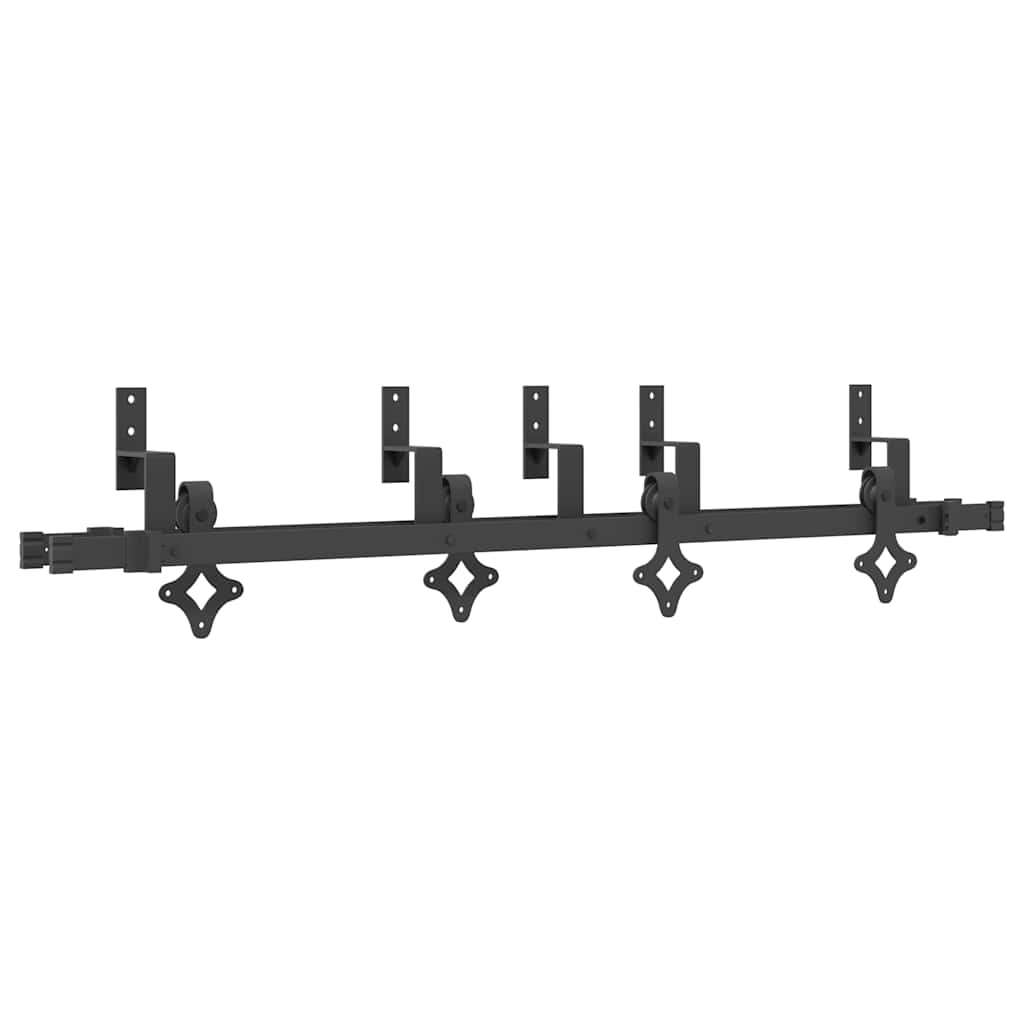vidaXL System do montażu drzwi przesuwnych, 152,5 cm, stal, czarny