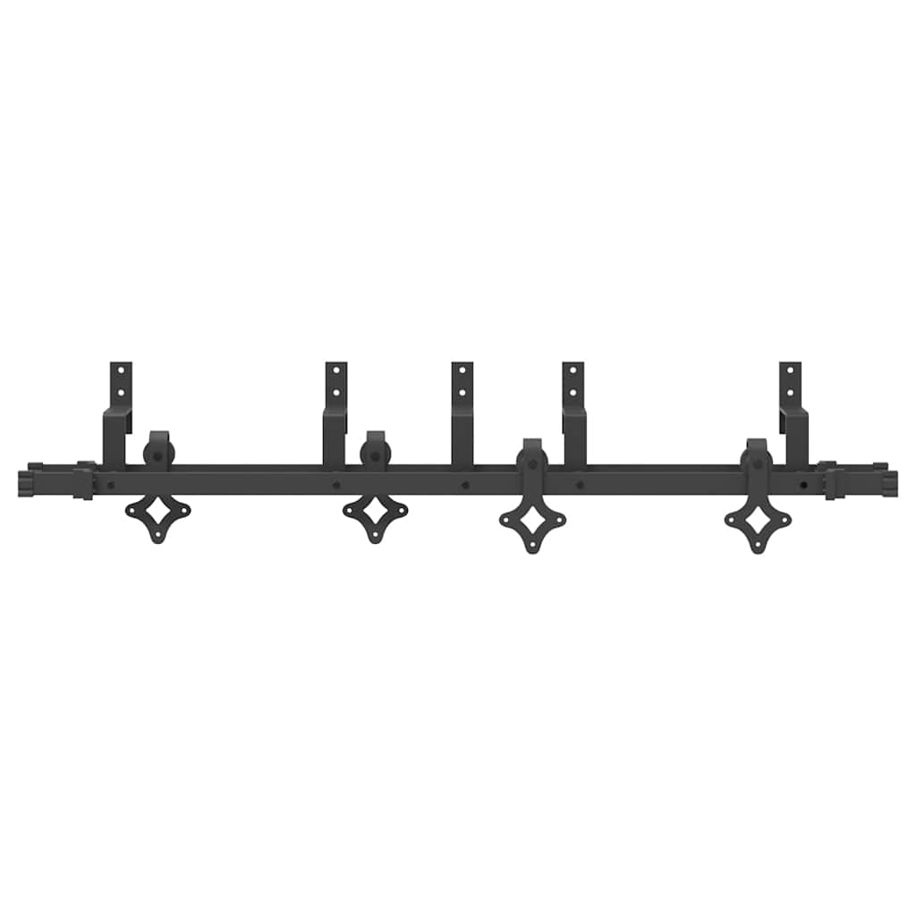 vidaXL System do montażu drzwi przesuwnych, 152,5 cm, stal, czarny