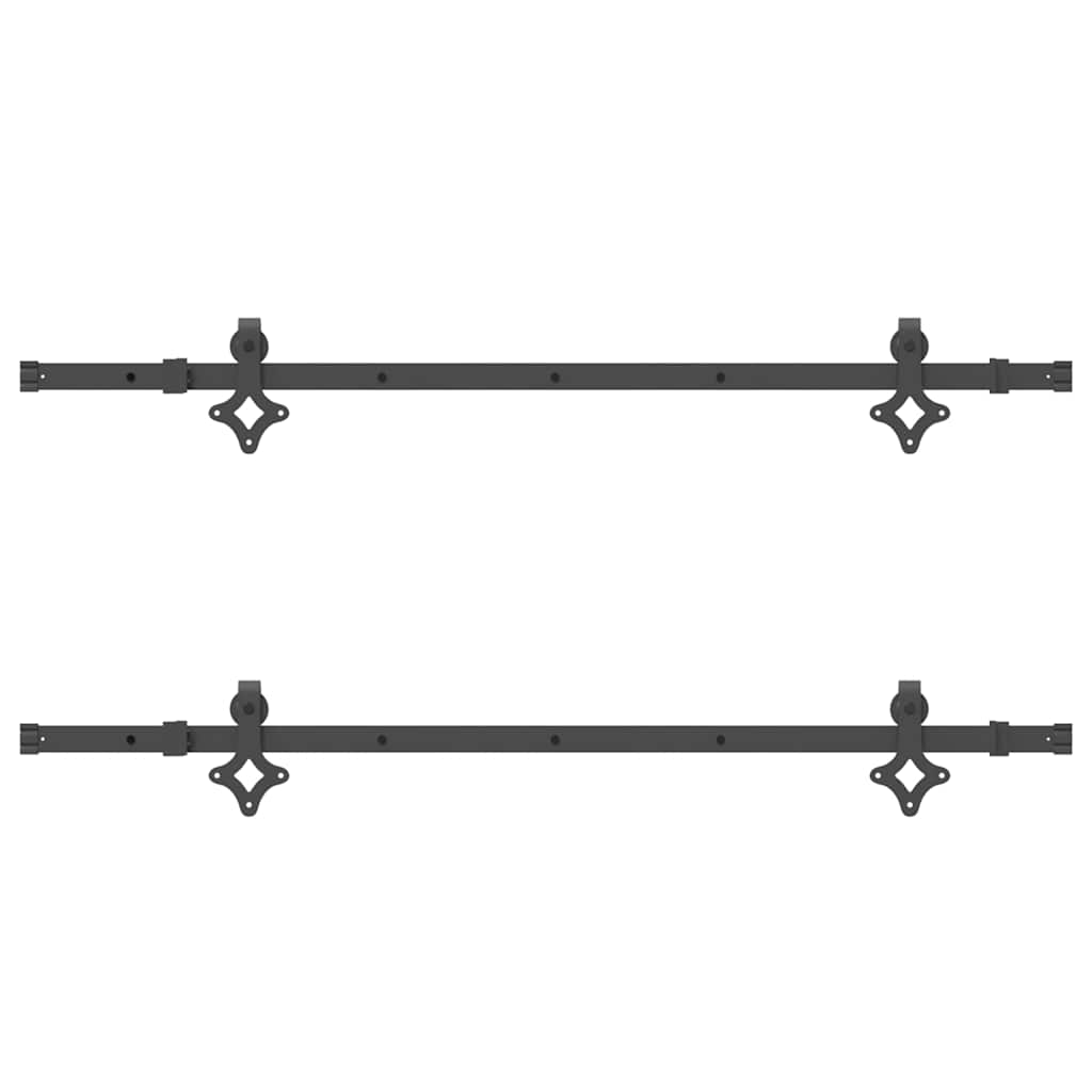 vidaXL System do montażu drzwi przesuwnych, 152,5 cm, stal, czarny