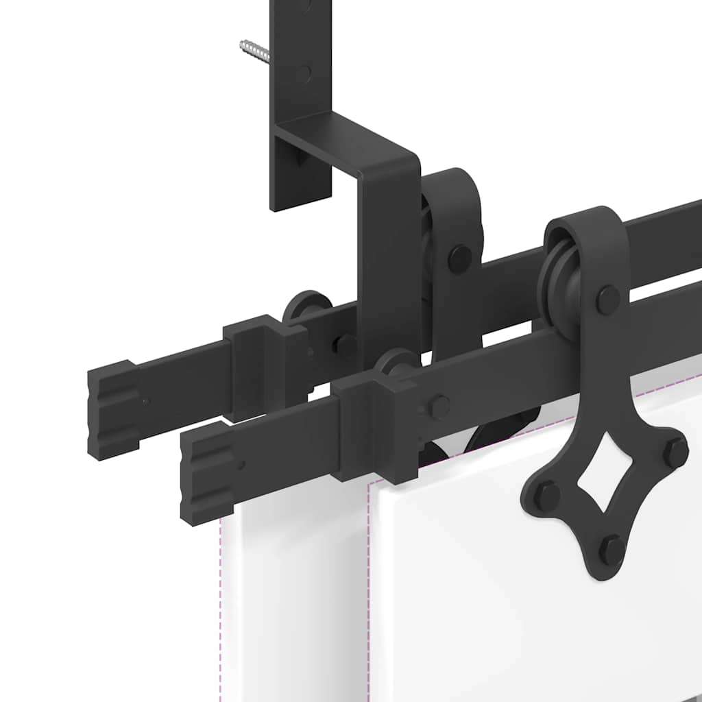 vidaXL System do montażu drzwi przesuwnych, 152,5 cm, stal, czarny