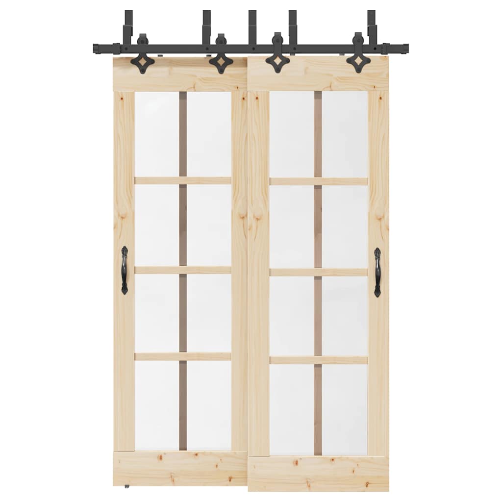 vidaXL System do montażu drzwi przesuwnych, 152,5 cm, stal, czarny