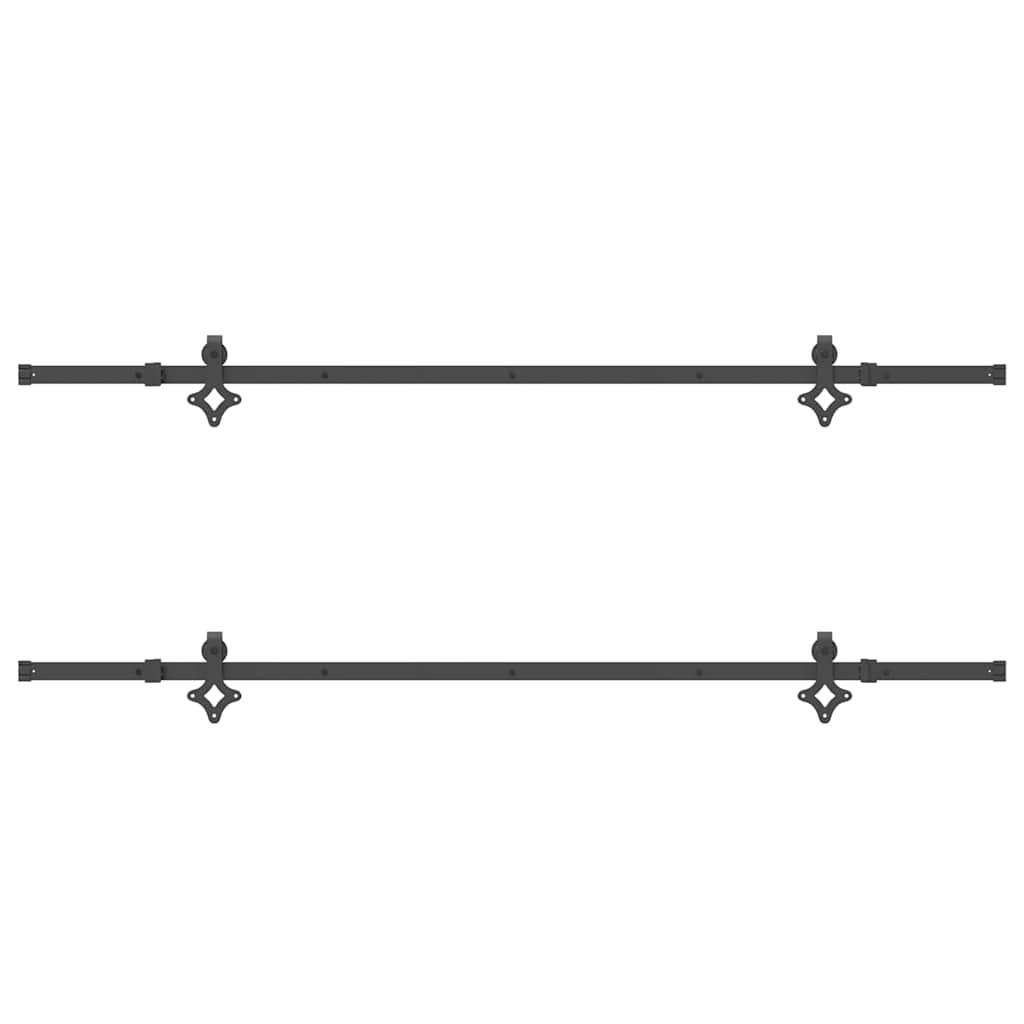 vidaXL System do montażu drzwi przesuwnych, 213,5 cm, stal, czarny