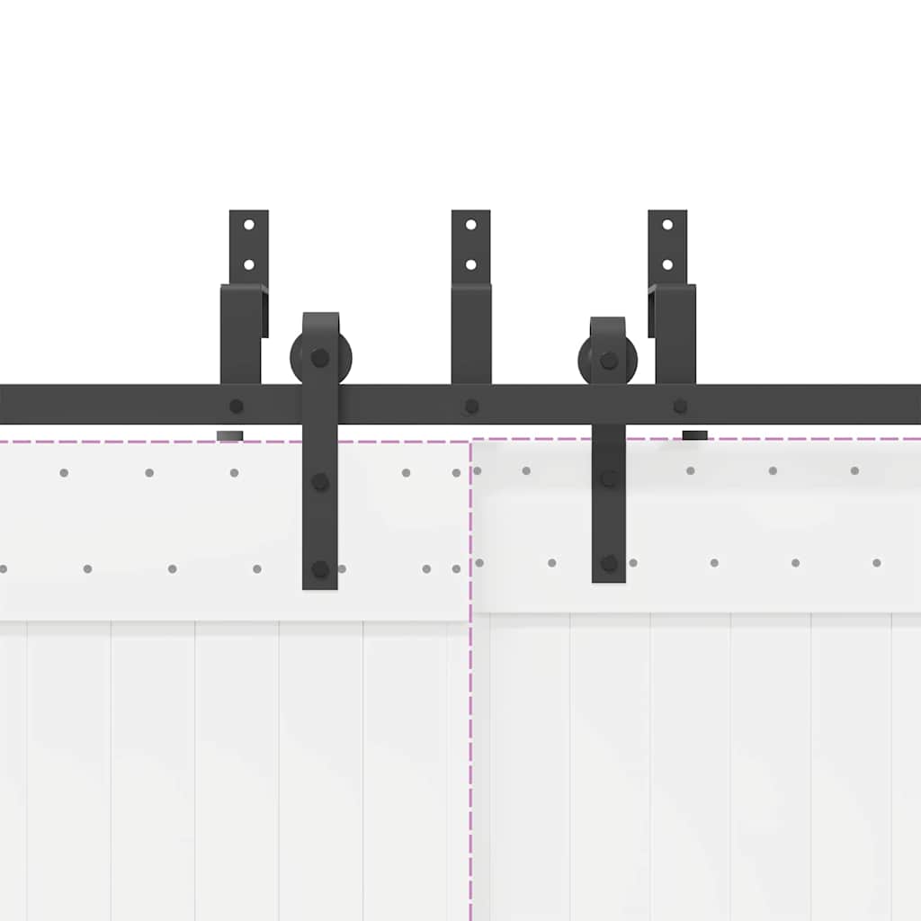 vidaXL System do montażu drzwi przesuwnych, 305 cm, stal, czarny