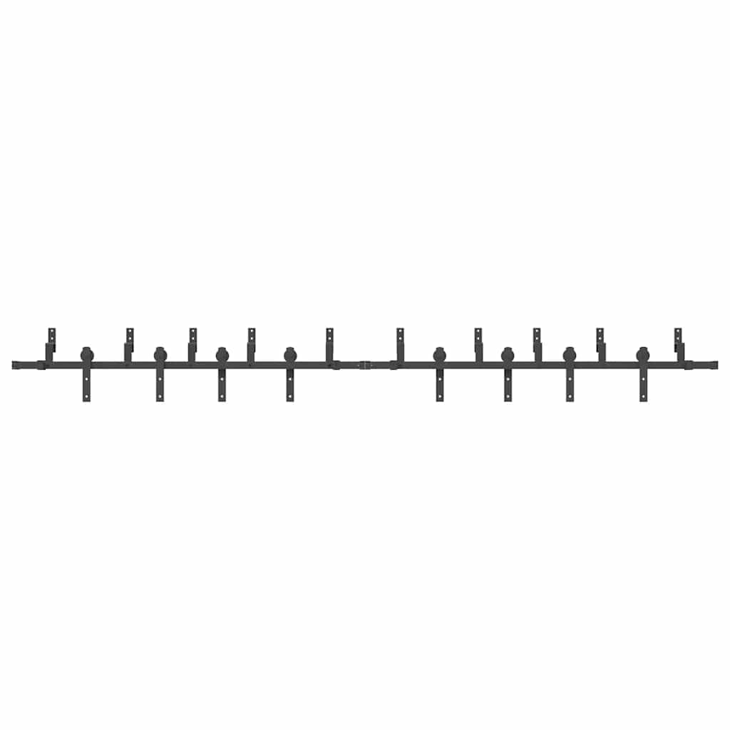 vidaXL System do montażu drzwi przesuwnych, 366 cm, stal, czarny