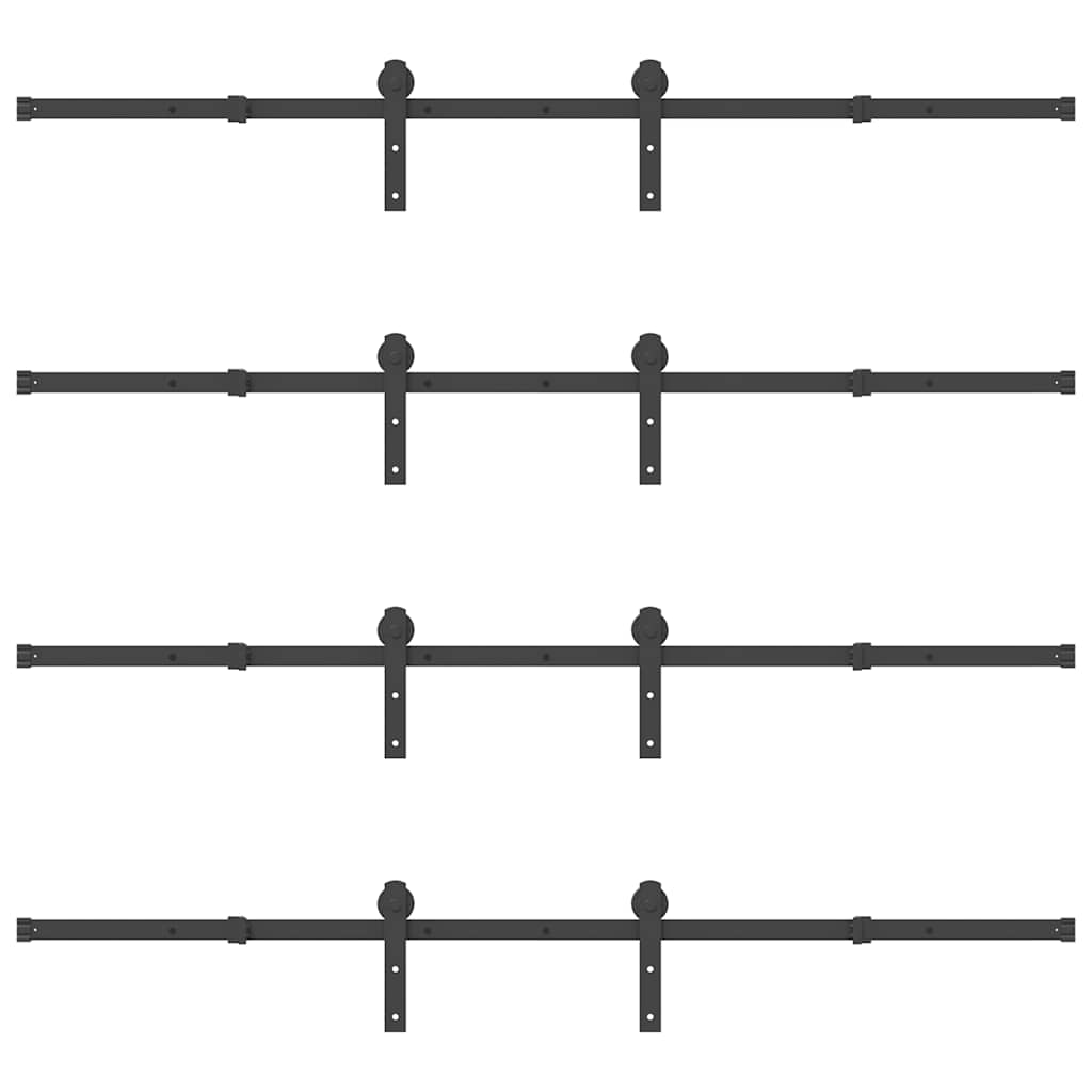 vidaXL System do montażu drzwi przesuwnych, 400 cm, stal, czarny