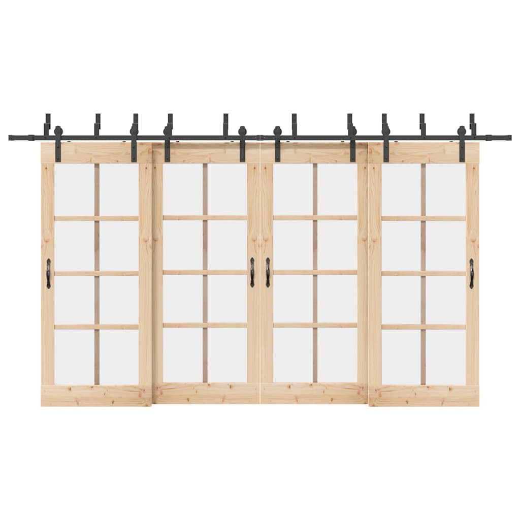 vidaXL System do montażu drzwi przesuwnych, 400 cm, stal, czarny