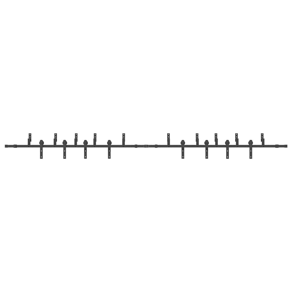 vidaXL System do montażu drzwi przesuwnych, 427 cm, stal, czarny