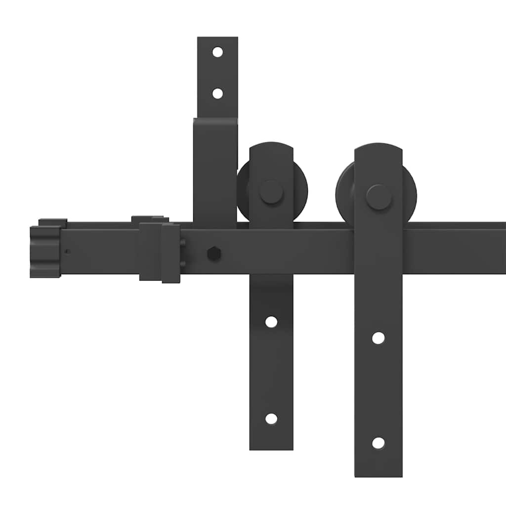 vidaXL System do montażu drzwi przesuwnych, 427 cm, stal, czarny