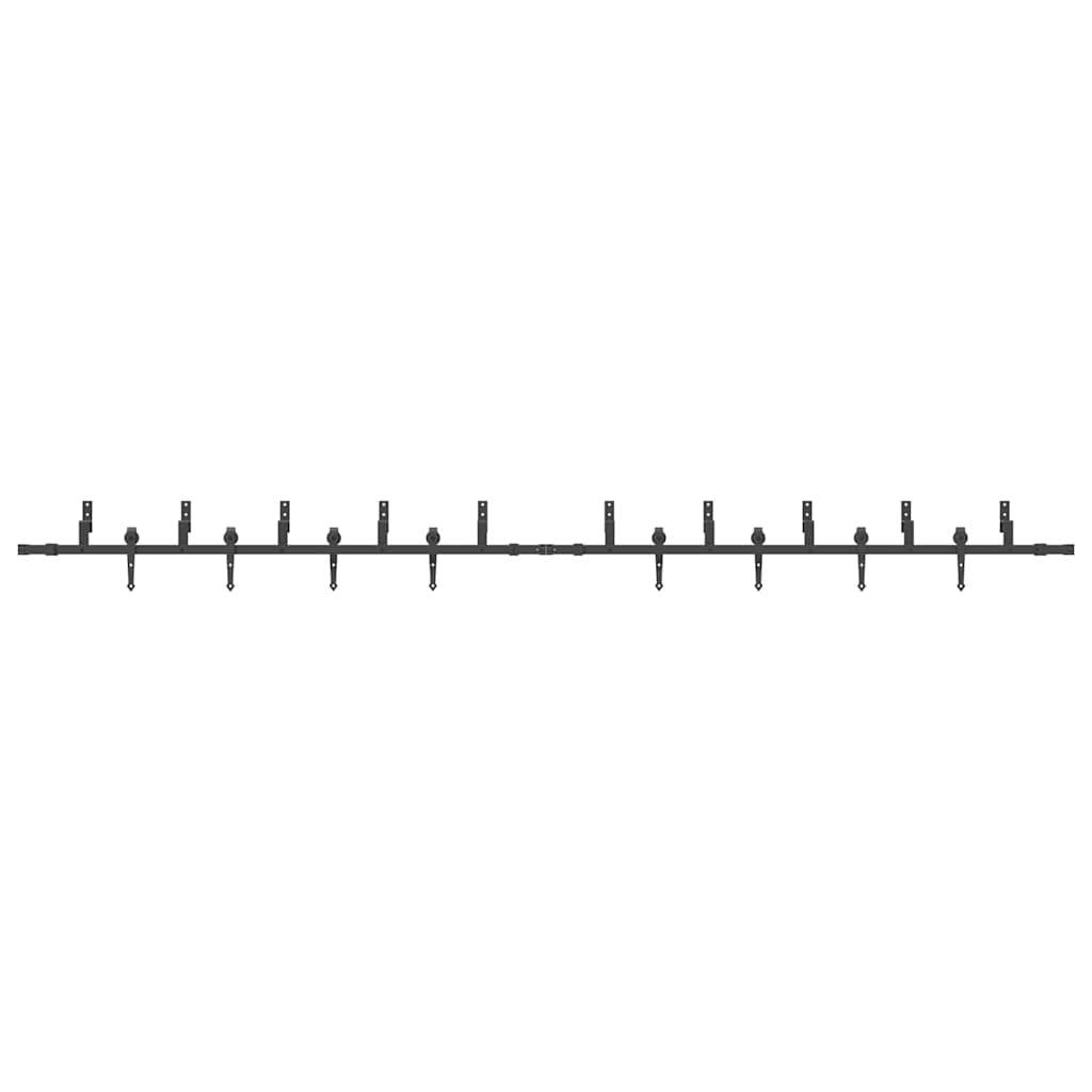 vidaXL System do montażu drzwi przesuwnych, 427 cm, stal, czarny