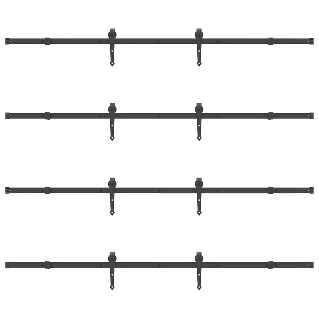vidaXL System do montażu drzwi przesuwnych, 427 cm, stal, czarny