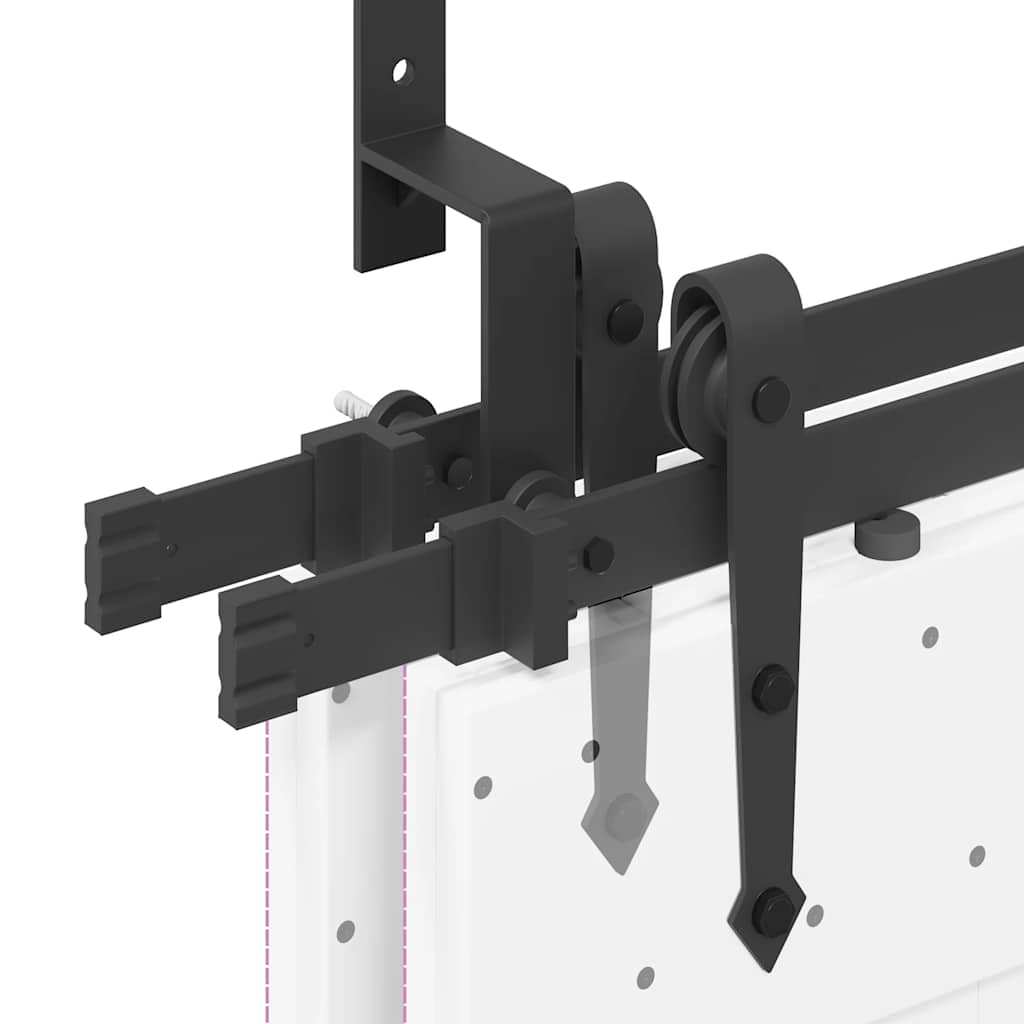 vidaXL System do montażu drzwi przesuwnych, 427 cm, stal, czarny