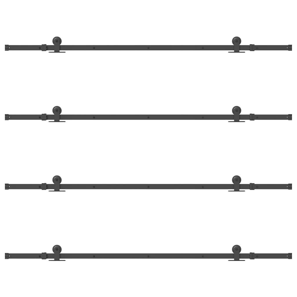 vidaXL System do montażu drzwi przesuwnych, 427 cm, stal, czarny