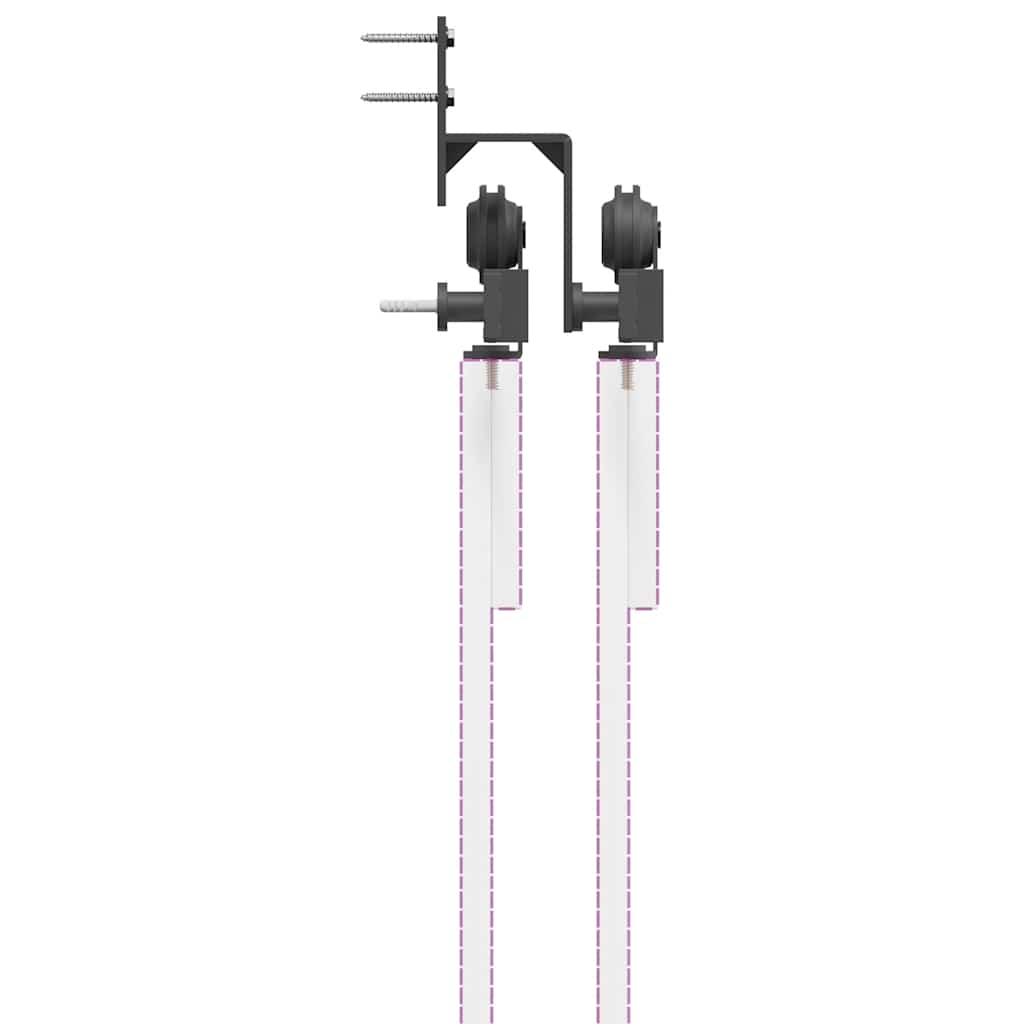 vidaXL System do montażu drzwi przesuwnych, 427 cm, stal, czarny