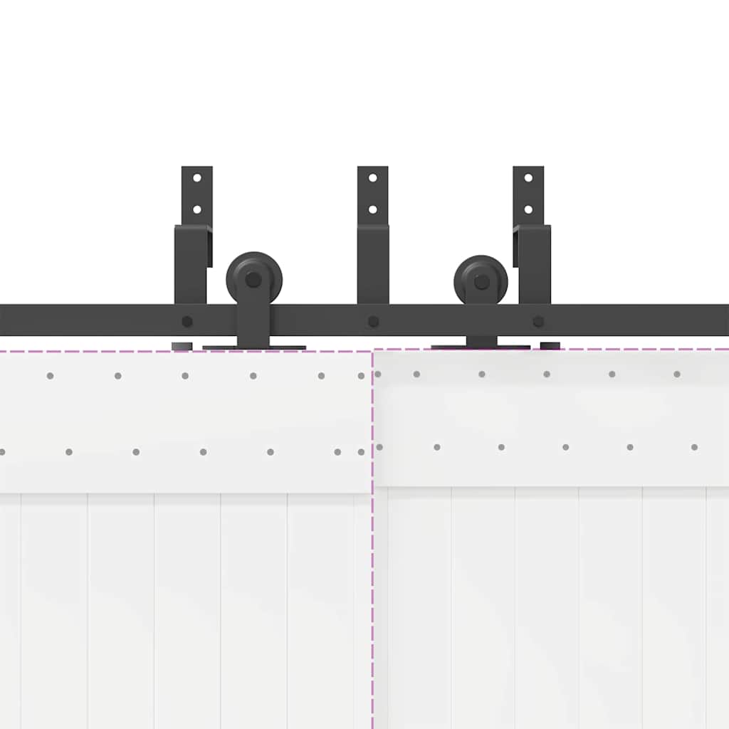 vidaXL System do montażu drzwi przesuwnych, 427 cm, stal, czarny