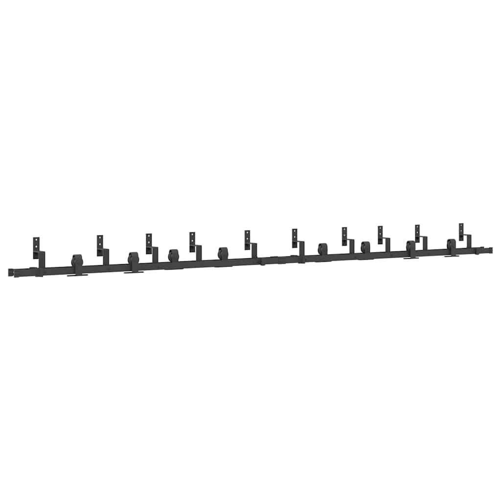 vidaXL System do montażu drzwi przesuwnych, 366 cm, stal, czarny