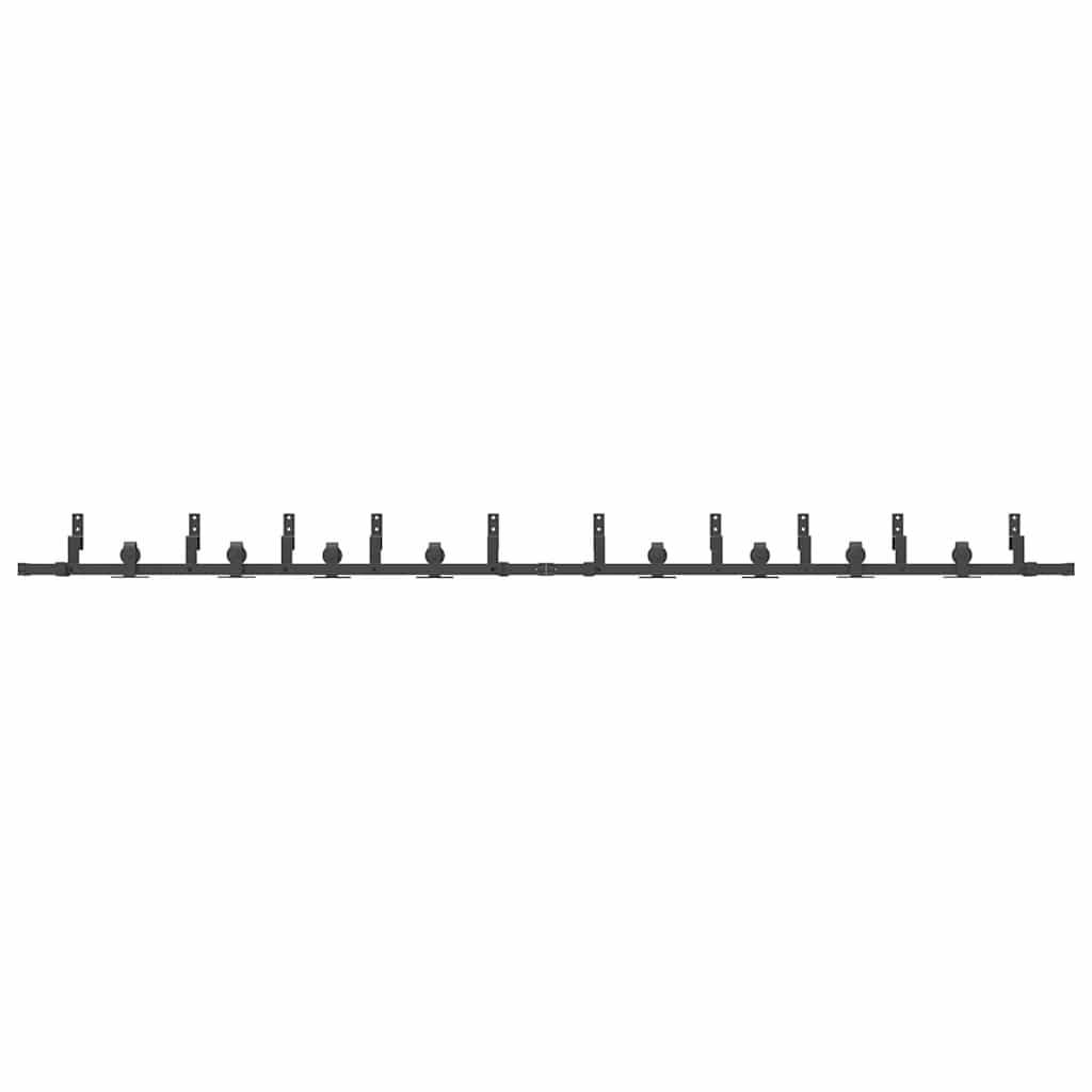 vidaXL System do montażu drzwi przesuwnych, 366 cm, stal, czarny