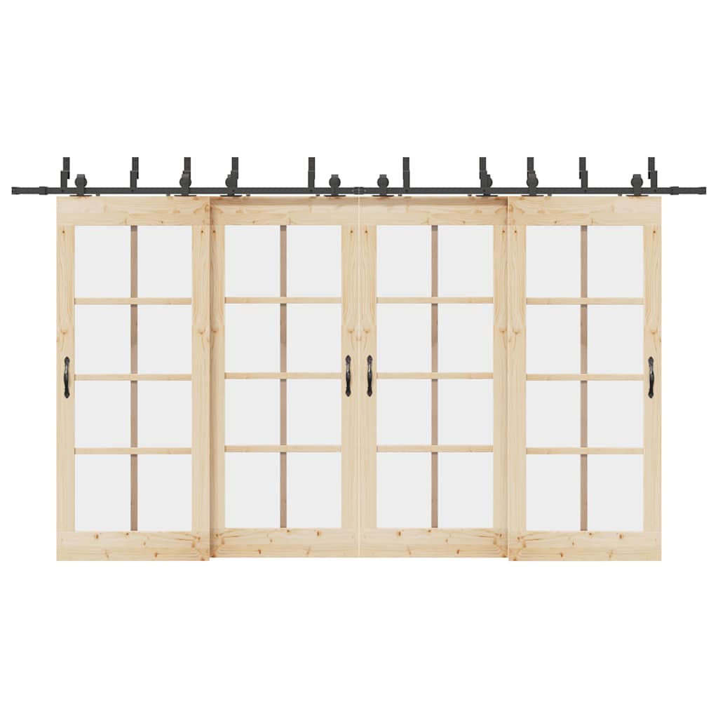 vidaXL System do montażu drzwi przesuwnych, 400 cm, stal, czarny