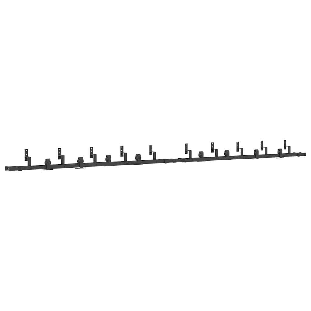 vidaXL System do montażu drzwi przesuwnych, 305 cm, stal, czarny