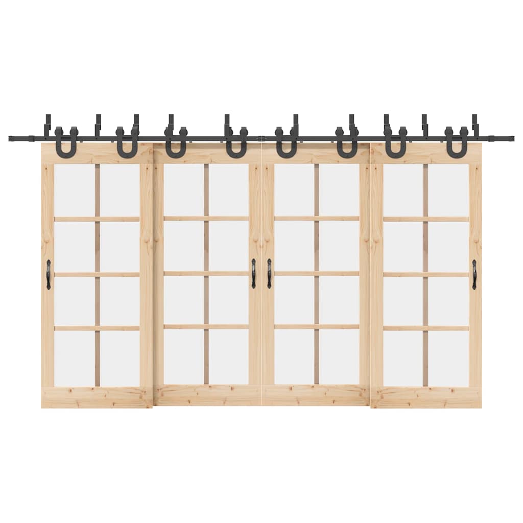 vidaXL System do montażu drzwi przesuwnych, 400 cm, stal, czarny