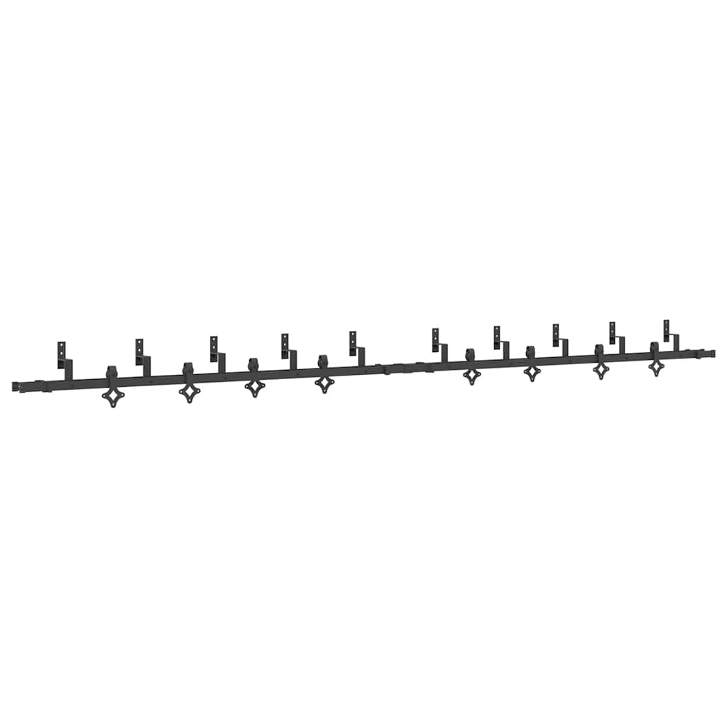 vidaXL System do montażu drzwi przesuwnych, 305 cm, stal, czarny