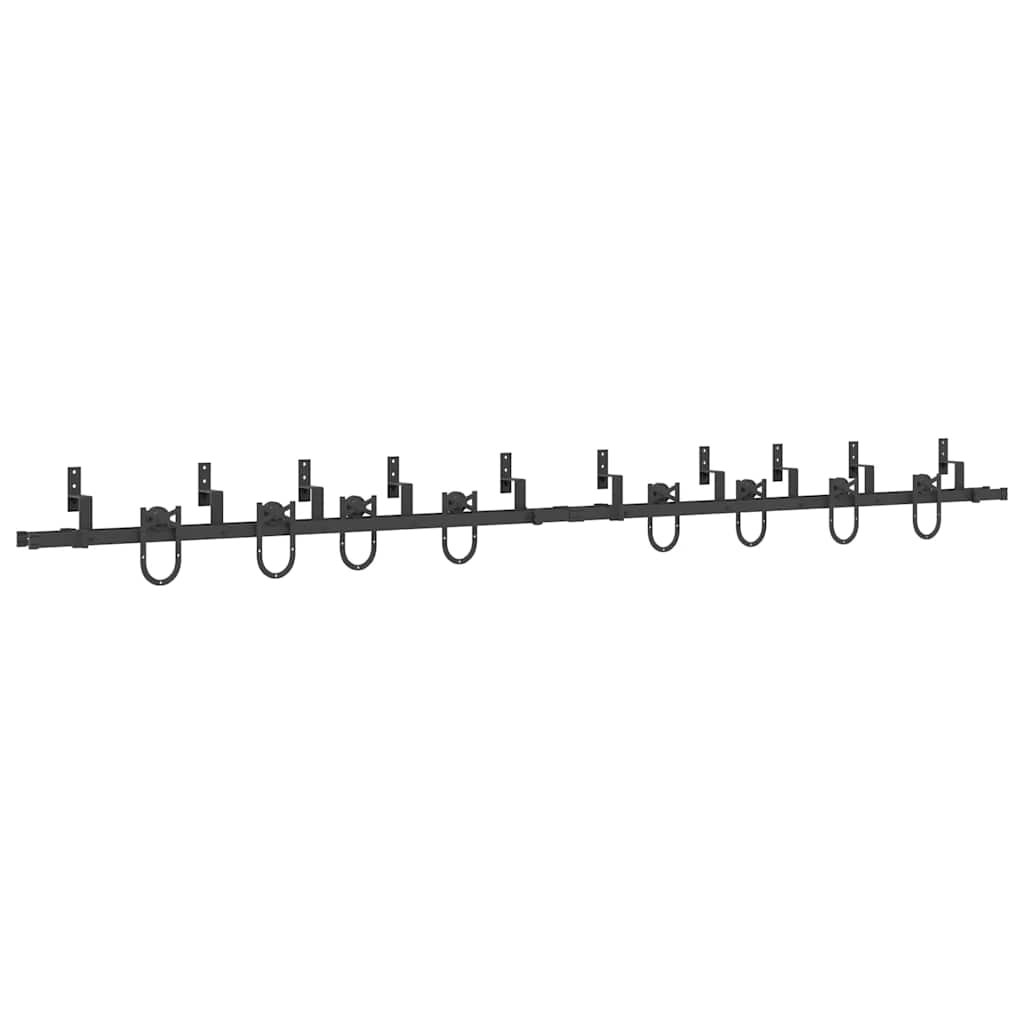 vidaXL System do montażu drzwi przesuwnych, 366 cm, stal, czarny
