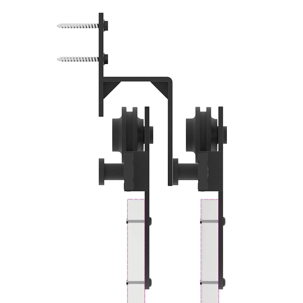 vidaXL System do montażu drzwi przesuwnych, 366 cm, stal, czarny