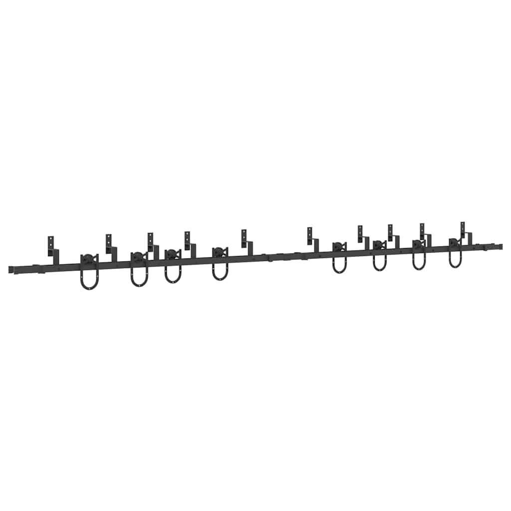 vidaXL System do montażu drzwi przesuwnych, 400 cm, stal, czarny