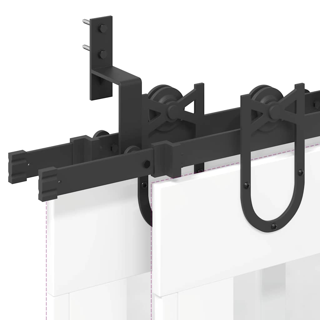 vidaXL System do montażu drzwi przesuwnych, 400 cm, stal, czarny