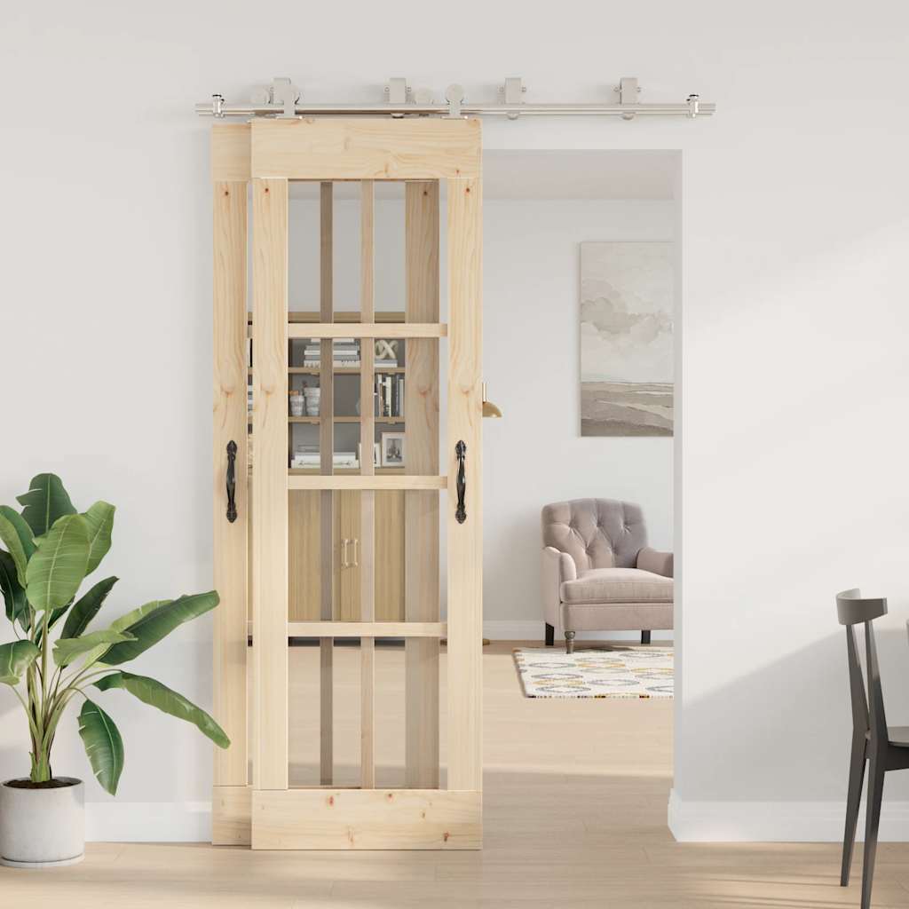 vidaXL System do mocowania drzwi przesuwnych, 183 cm, stal, srebrny