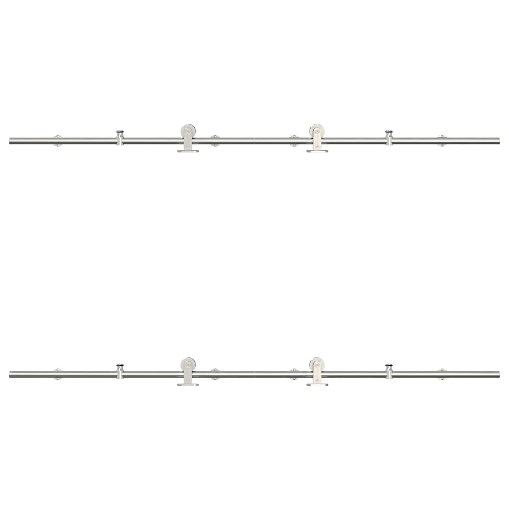 vidaXL System do mocowania drzwi przesuwnych, 183 cm, stal, srebrny