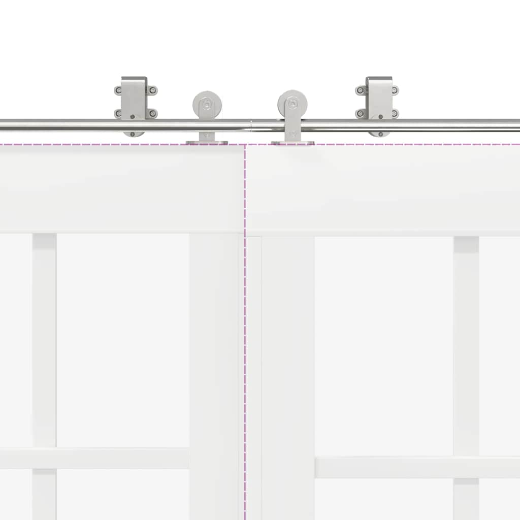vidaXL System do mocowania drzwi przesuwnych, 183 cm, stal, srebrny