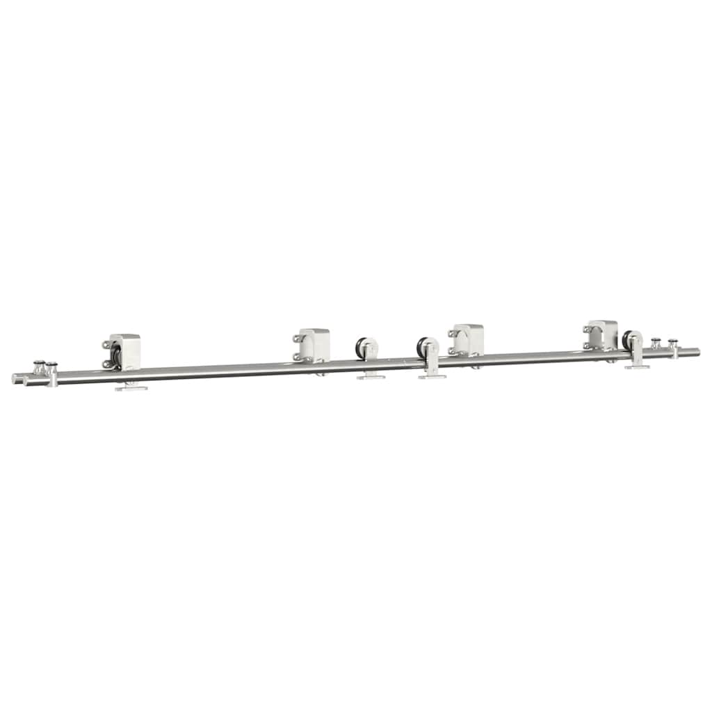 vidaXL System do mocowania drzwi przesuwnych, 200 cm, stal, srebrny