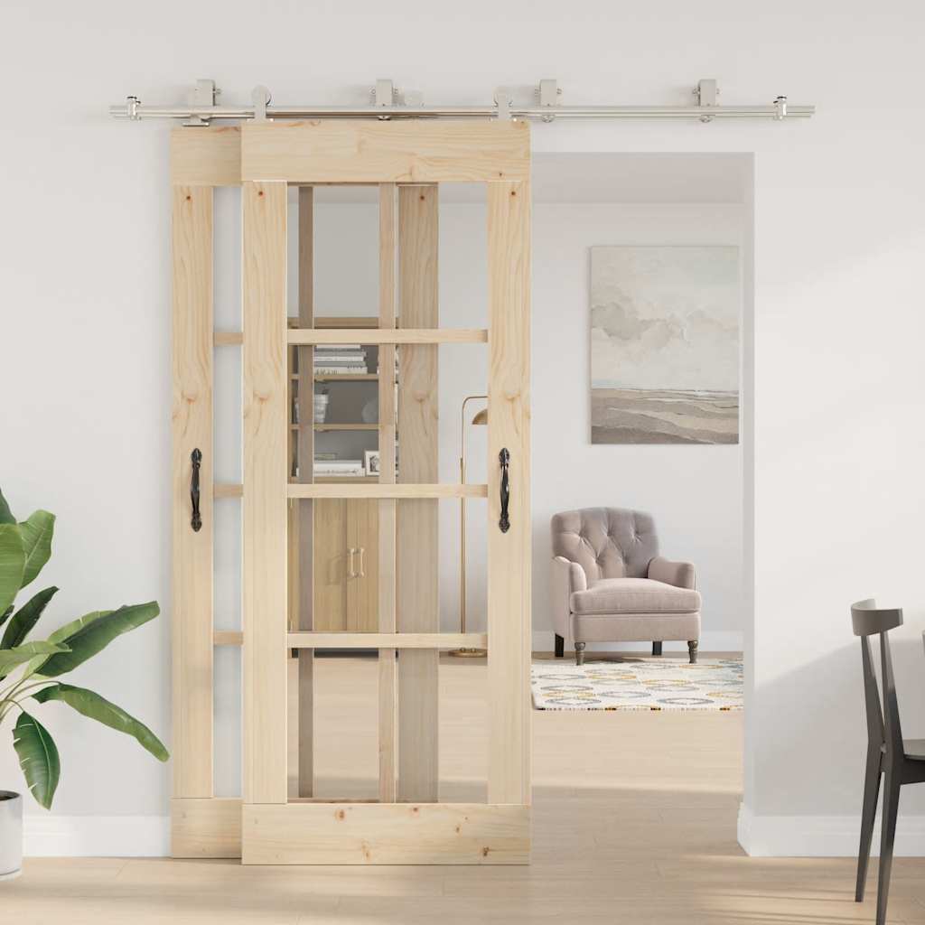 vidaXL System do mocowania drzwi przesuwnych, 200 cm, stal, srebrny