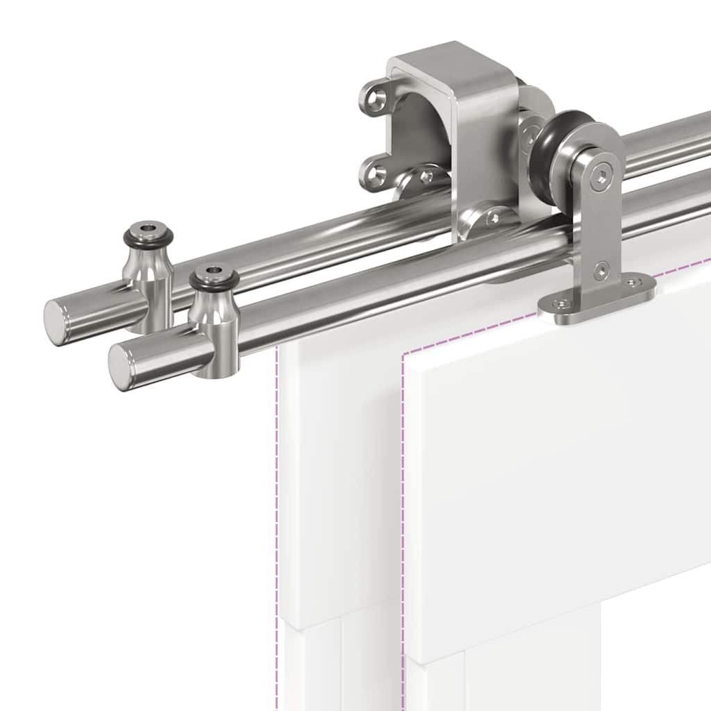 vidaXL System do mocowania drzwi przesuwnych, 200 cm, stal, srebrny
