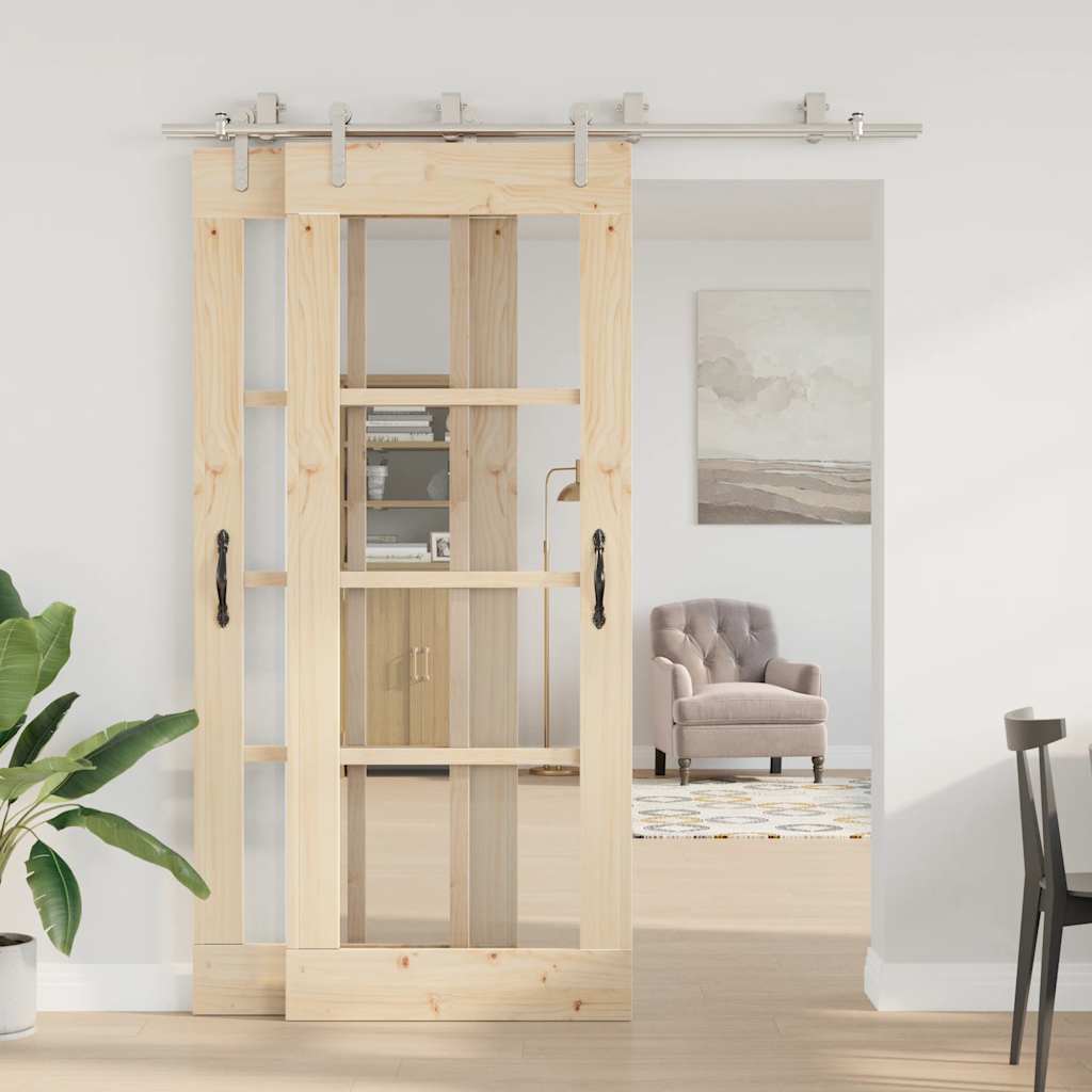 vidaXL System do mocowania drzwi przesuwnych, 183 cm, stal, srebrny