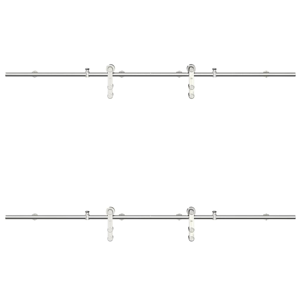 vidaXL System do mocowania drzwi przesuwnych, 183 cm, stal, srebrny