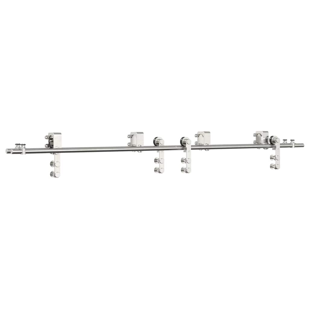 vidaXL System do mocowania drzwi przesuwnych, 200 cm, stal, srebrny